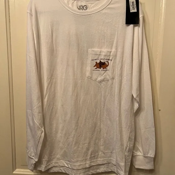 Rowdy Gentlemen NWT Yippee Ki Yay Long Sleeve, White Size Lg - Picture 3 of 7